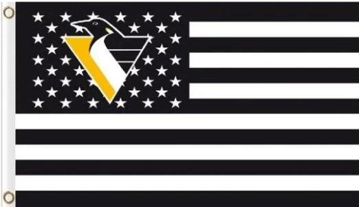 Pittsburgh Penguins Star Flag 3X5Ft Polyester Digital Print Banner USA by flagsjustdoit