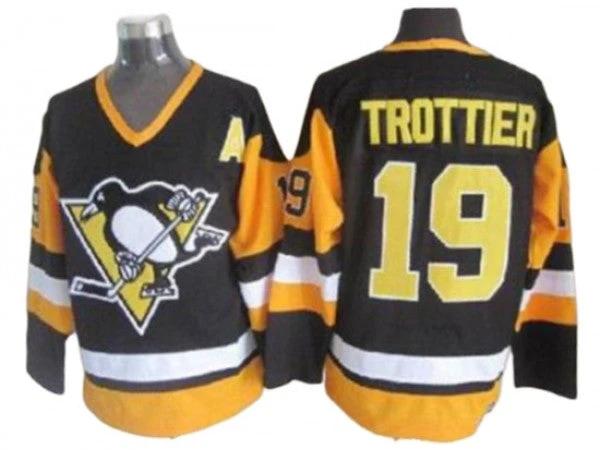 Pittsburgh Penguins #19 Bryan Trottier Black Vintage CCM Jersey by Hockey David