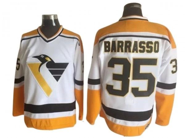 Pittsburgh Penguins #35 Tom Barrasso 1996 Vintage CCM Jersey - White by Hockey David
