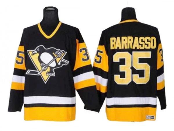 Pittsburgh Penguins #35 Tom Barrasso Vintage CCM Jersey - Black by Hockey David