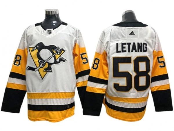 Pittsburgh Penguins #58 Kris Letang White Away Jersey by Hockey David