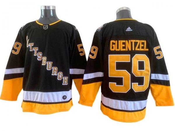 Pittsburgh Penguins #59 Jake Guentzel Black 2021&22 Alternate Jersey by Hockey David