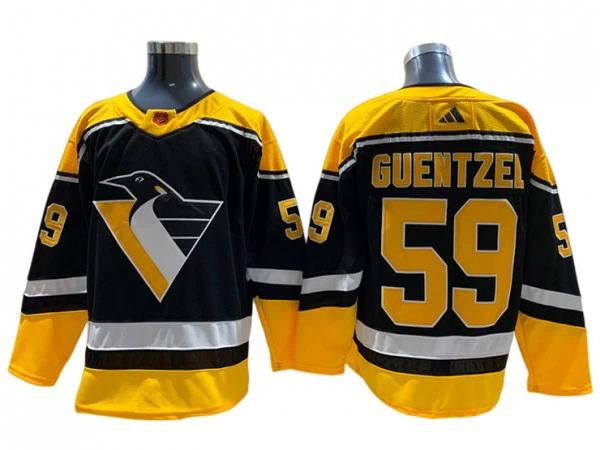 Pittsburgh Penguins #59 Jake Guentzel Black 2022&23 Reverse Retro Jersey by Hockey David