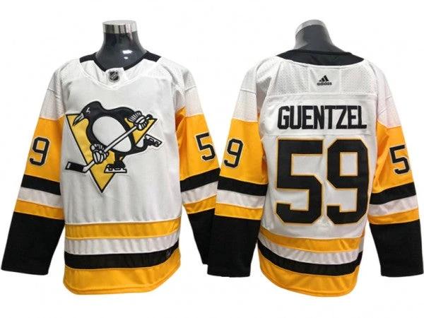 Pittsburgh Penguins #59 Jake Guentzel White Away Jersey by Hockey David