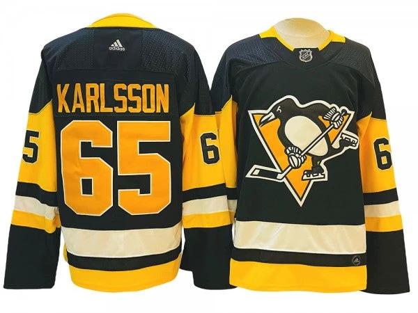 Pittsburgh Penguins #65 Erik Karlsson Black Home Jersey by Hockey David