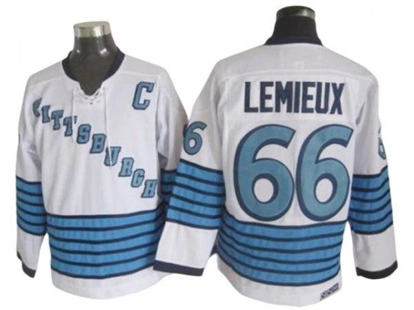 Pittsburgh Penguins #66 Mario Lemieux 1967 Vintage CCM Jersey - White by Hockey David