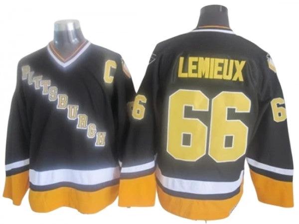 Pittsburgh Penguins #66 Mario Lemieux 1996 Vintage CCM Jersey - Black by Hockey David
