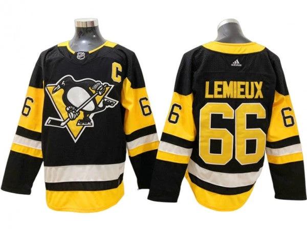 Pittsburgh Penguins #66 Mario Lemieux Black Home Custom Jersey by Hockey David