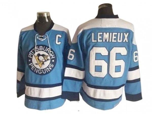 Pittsburgh Penguins #66 Mario Lemieux Light Blue 1969 Vintage CCM Jersey by Hockey David