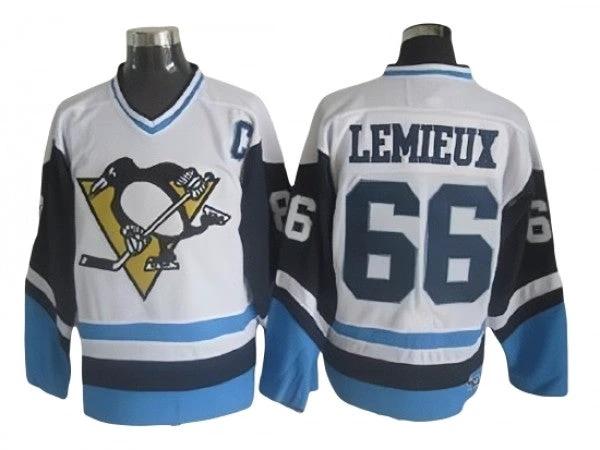 Pittsburgh Penguins #66 Mario Lemieux White&Blue 1978 Vintage CCM Jersey by Hockey David