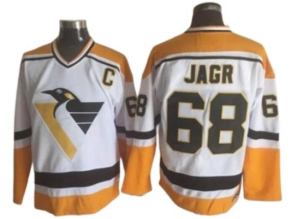 Pittsburgh Penguins #68 Jaromir Jagr 1996 Vintage CCM Jersey - White by Hockey David