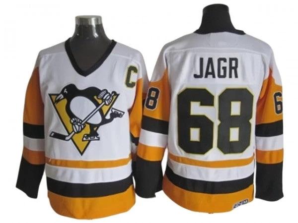 Pittsburgh Penguins #68 Jaromir Jagr Vintage CCM Jersey -White by Hockey David
