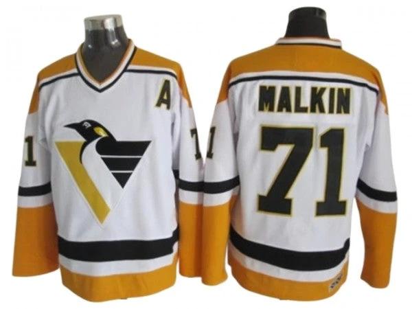 Pittsburgh Penguins #71 Evgeni Malkin 1996 Vintage CCM Jersey - White by Hockey David