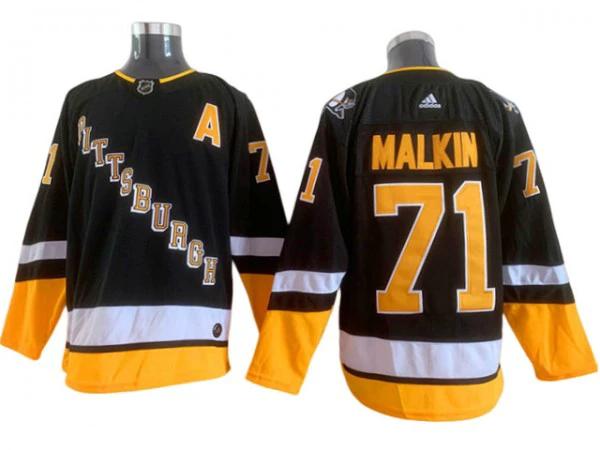 Pittsburgh Penguins #71 Evgeni Malkin Black 2021&22 Alternate Jersey by Hockey David
