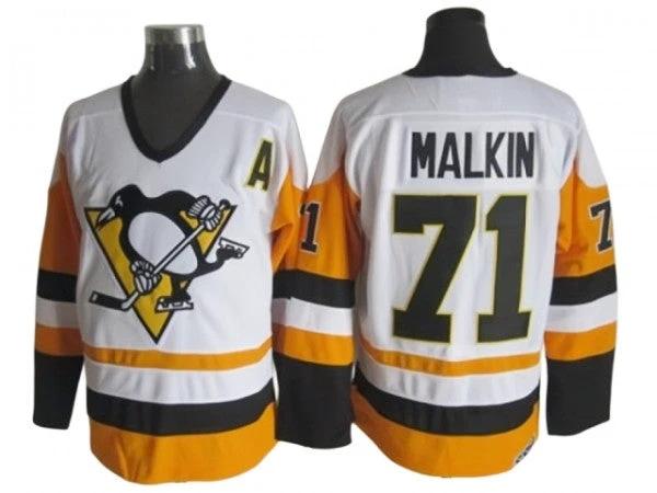Pittsburgh Penguins #71 Evgeni Malkin Vintage CCM Jersey - White by Hockey David