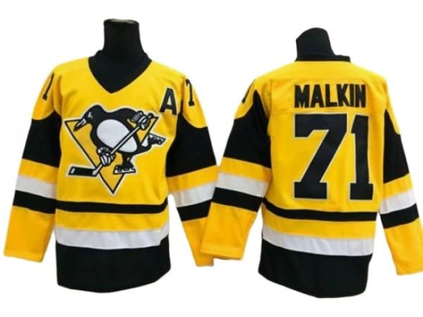 Pittsburgh Penguins #71 Evgeni Malkin Vintage CCM Jersey - Yellow by Hockey David