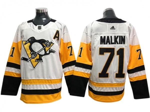 Pittsburgh Penguins #71 Evgeni Malkin White Away Jersey by Hockey David