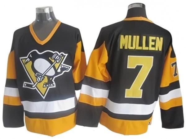 Pittsburgh Penguins #7 Joe Mullen Black Vintage CCM Jersey by Hockey David