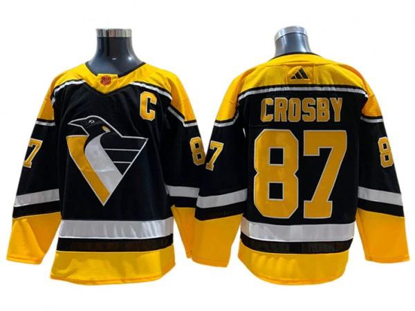 Pittsburgh Penguins #87 Sidney Crosby Black 2022&23 Reverse Retro Jersey by Hockey David