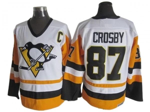 Pittsburgh Penguins #87 Sidney Crosby Vintage CCM Jersey -White by Hockey David