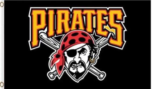 Pittsburgh Pirates Black Flag 3X5Ft Banner USA Polyester with Brass Grommets by flagsjustdoit