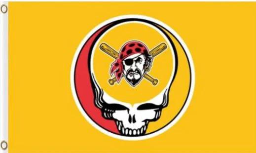 Pittsburgh Pirates Dead Skull Flag 3X5Ft Banner USA Polyester with Brass Grommets by flagsjustdoit