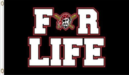 Pittsburgh Pirates For Life Flag 3X5Ft Banner USA Polyester with Brass Grommets by flagsjustdoit