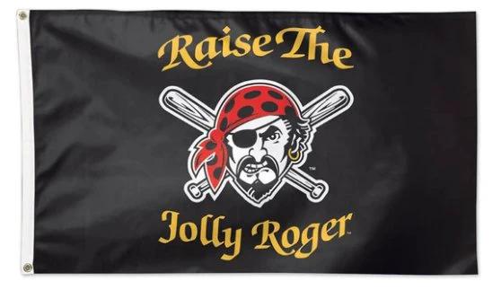 Pittsburgh Pirates Jolly Roger Large Flag 3X5Ft Banner USA Polyester with Brass Grommets by flagsjustdoit