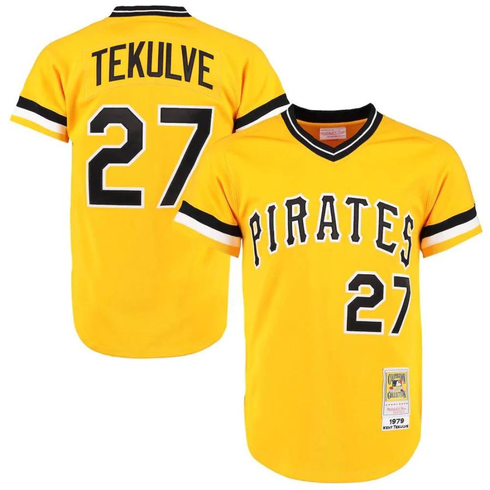 Pittsburgh Pirates Kent Tekulve Yellow 1979 Throwback Pullover Jersey by My Store