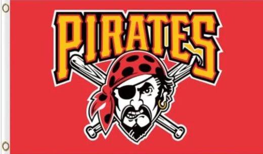 Pittsburgh Pirates Red Flag 3X5Ft Banner USA Polyester with Brass Grommets by flagsjustdoit