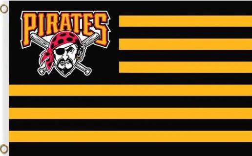 Pittsburgh Pirates Red US Flag 3X5Ft Banner USA Polyester with Brass Grommets by flagsjustdoit