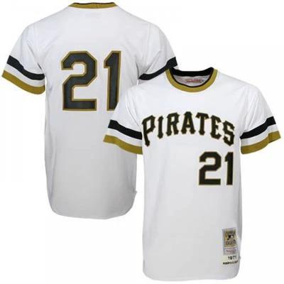 Pittsburgh Pirates Roberto Clemente White 1971 Throwback Pullover Jersey by My Store