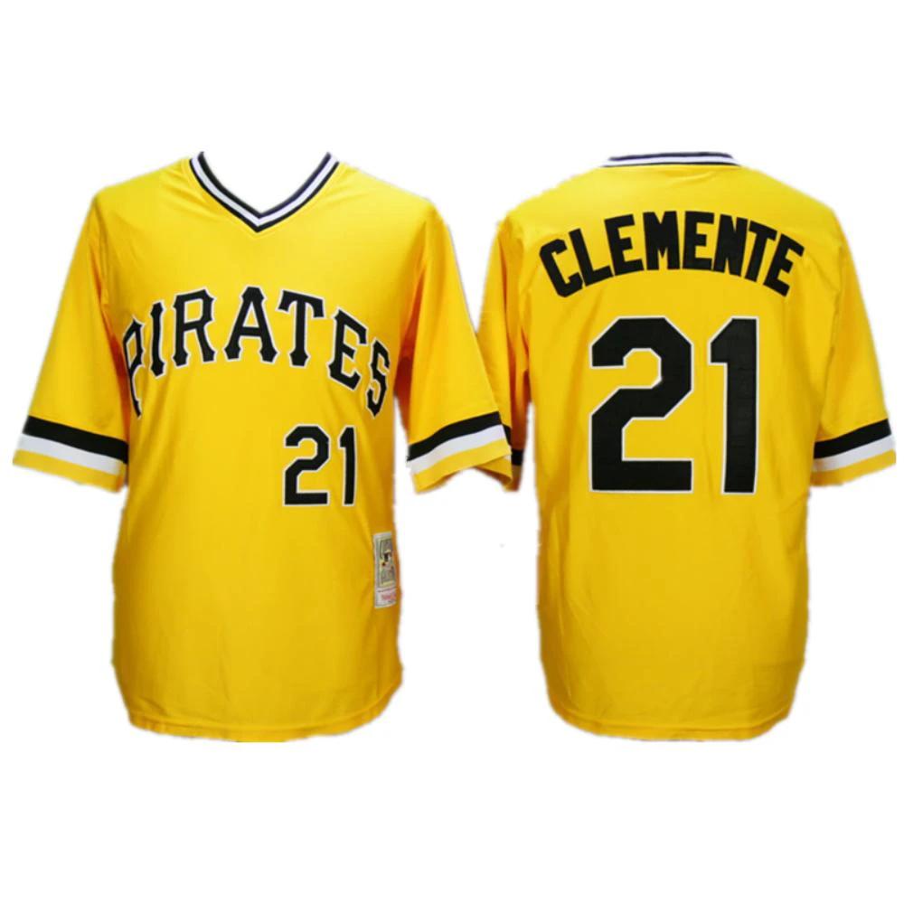 Pittsburgh Pirates Roberto Clemente Yellow 1971 Throwback Pullover Jersey by My Store