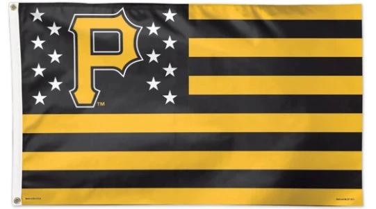 Pittsburgh Pirates Stars and Stripe Flag 3X5Ft Banner USA Polyester with Brass Grommets by flagsjustdoit
