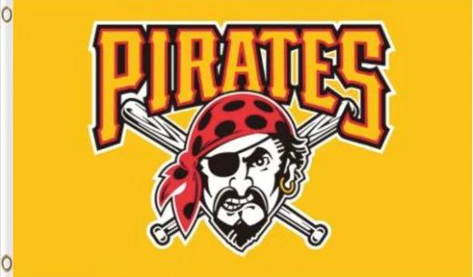 Pittsburgh Pirates Yellow Flag 3X5Ft Banner USA Polyester with Brass Grommets by flagsjustdoit