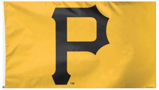 Pittsburgh Pirates Yellow P Flag 3X5Ft Banner USA Polyester with Brass Grommets by flagsjustdoit