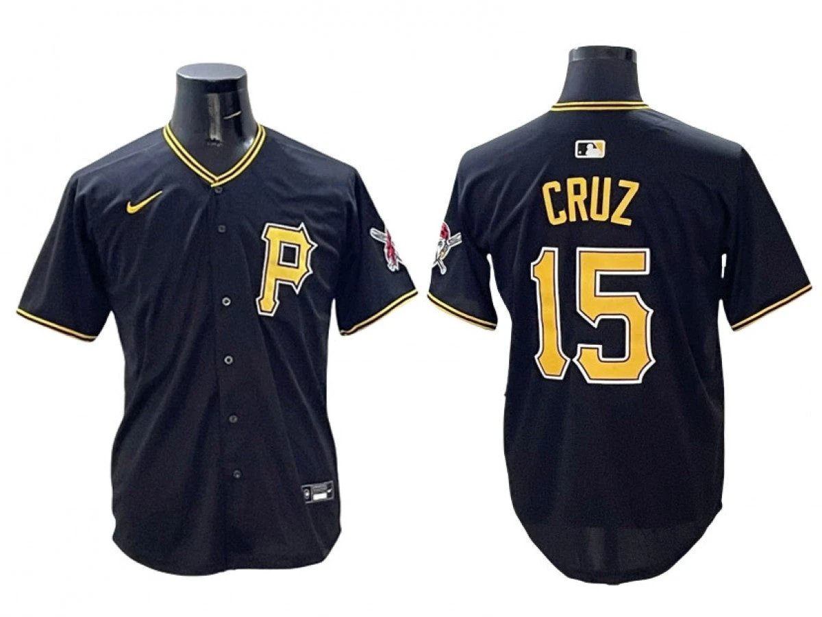 Pittsburgh Pirates #15 Oneil Cruz Alternate Jersey - Black by My Store