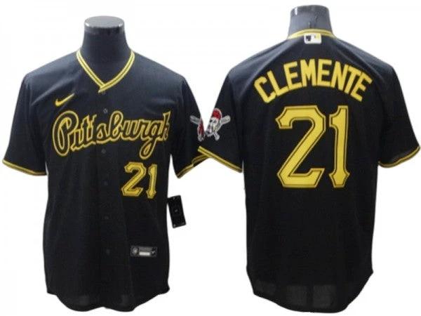 Pittsburgh Pirates #21 Roberto Clemente Black Alternate Cool Base Jersey by My Store