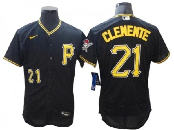 Pittsburgh Pirates #21 Roberto Clemente Black Alternate Flex Base Jersey by My Store