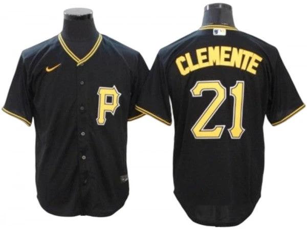 Pittsburgh Pirates #21 Roberto Clemente Black Cool Base Jersey by My Store