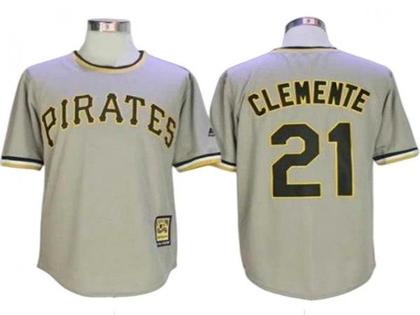 Pittsburgh Pirates #21 Roberto Clemente Gray Cooperstown Collection Jersey by My Store