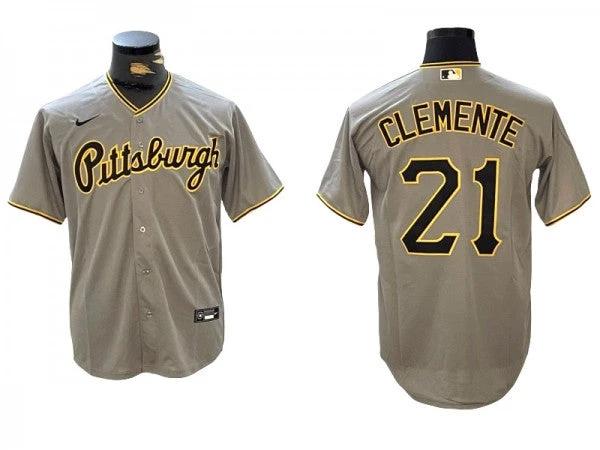 Pittsburgh Pirates #21 Roberto Clemente Gray Road Jersey by My Store