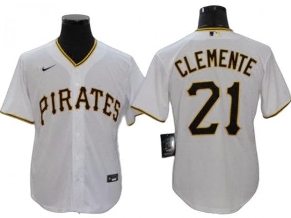 Pittsburgh Pirates #21 Roberto Clemente White Home Cool Base Jersey by My Store