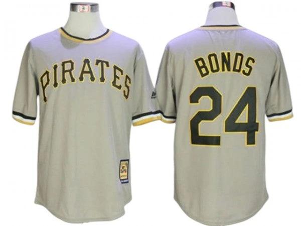 Pittsburgh Pirates #24 Barry Bonds Gray Cooperstown Collection Throwback Jersey by My Store