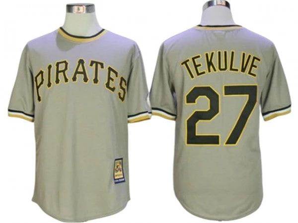 Pittsburgh Pirates #27 Kent Tekulve Gray Cooperstown Collection Throwback Jersey by My Store