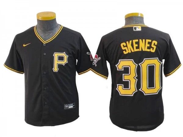 Pittsburgh Pirates #30 Paul Skenes Black Youth Jersey by My Store