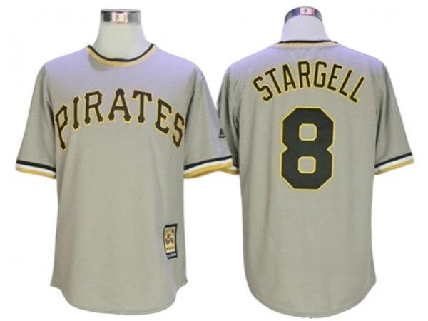 Pittsburgh Pirates #8 Willie Stargell Gray Cooperstown Collection Throwback Jersey by My Store
