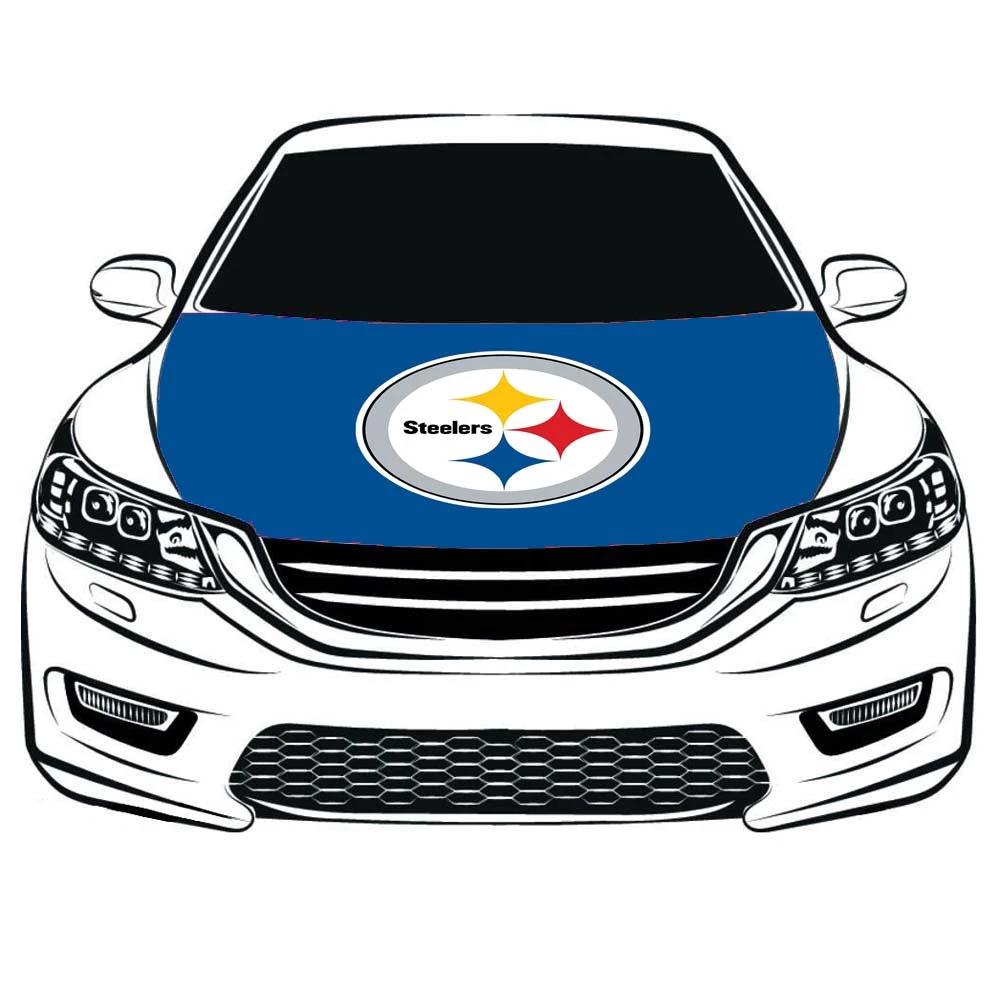 Pittsburgh Steelers Car Hood Cover Flag ,Engine Banner Flag of Pittsburgh Steelers,3.3X5ft,/6X7FT 100% Polyester Elastic Fabrics Can be Washed Suitable for large SUV and Pickup Trucks by flagsshop
