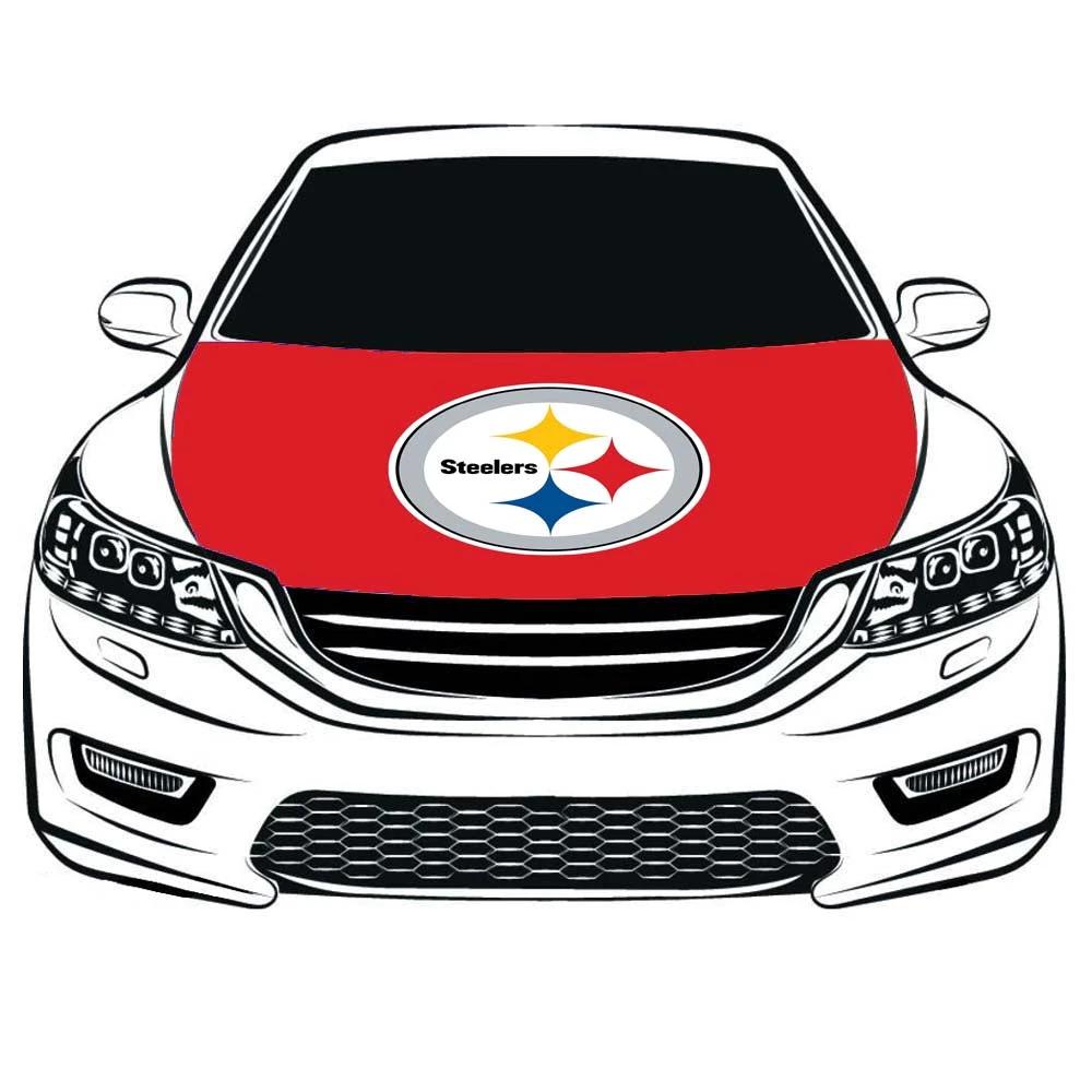 Pittsburgh Steelers Car Hood Cover Flag ,Engine Banner Flag of Pittsburgh Steelers,3.3X5ft,/6X7FT 100% Polyester Elastic Fabrics Can be Washed Suitable for large SUV and Pickup Trucks by flagsshop