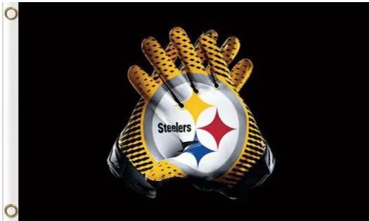 Pittsburgh Steelers Gloves Flag 3X5 Ft Polyester Banner USA 90x150cm by flagsjustdoit
